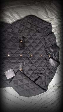 Marc New York Quilted Jacket with Faux Leather Collar and Pocket Details